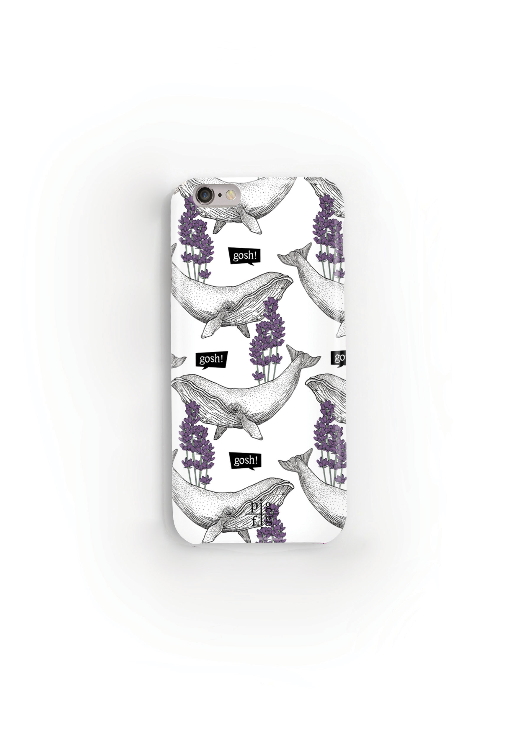 Whale & Lavender Phone Case